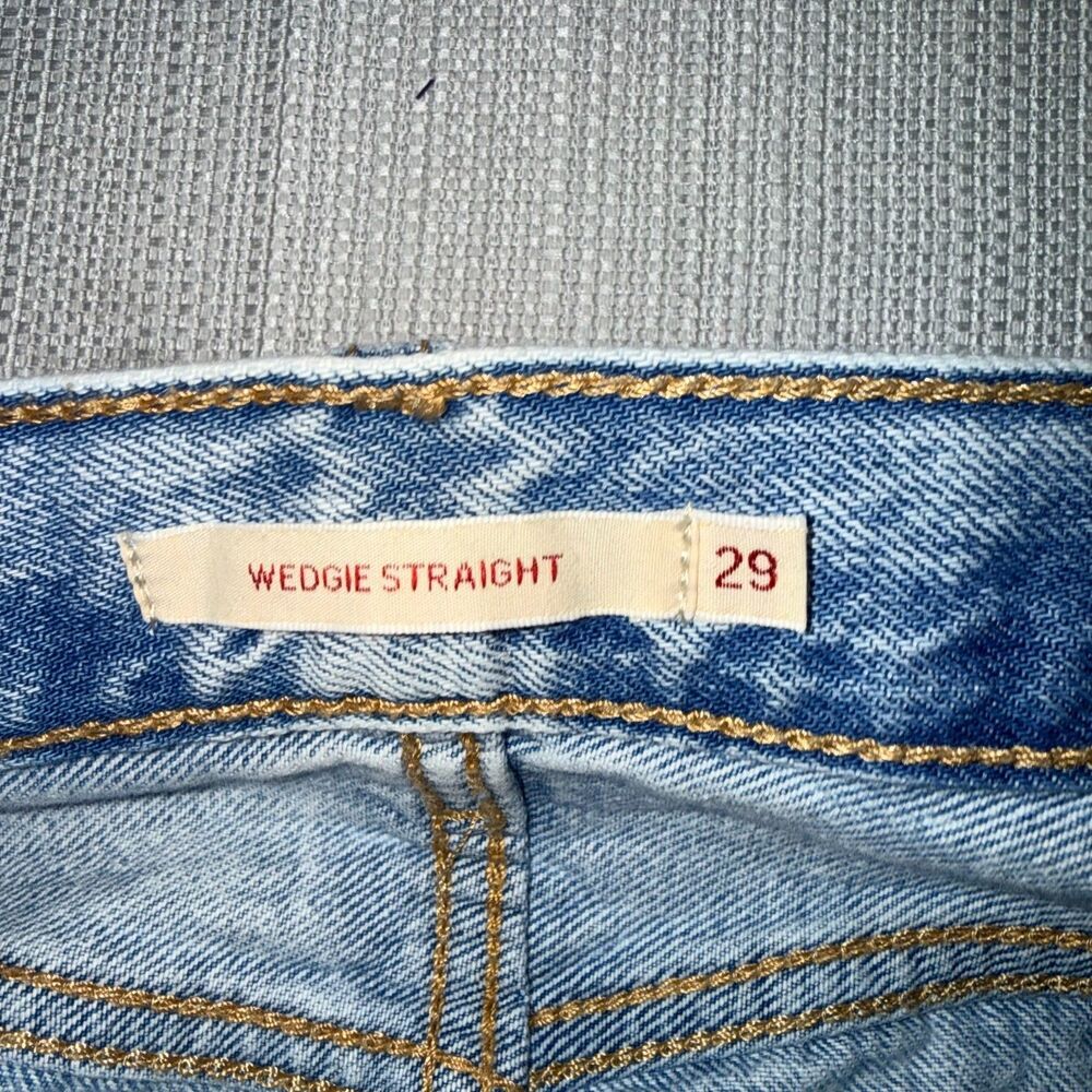 Levi's Wedgie Straight Jean In Acid Wash 29 - Picture 5 of 9